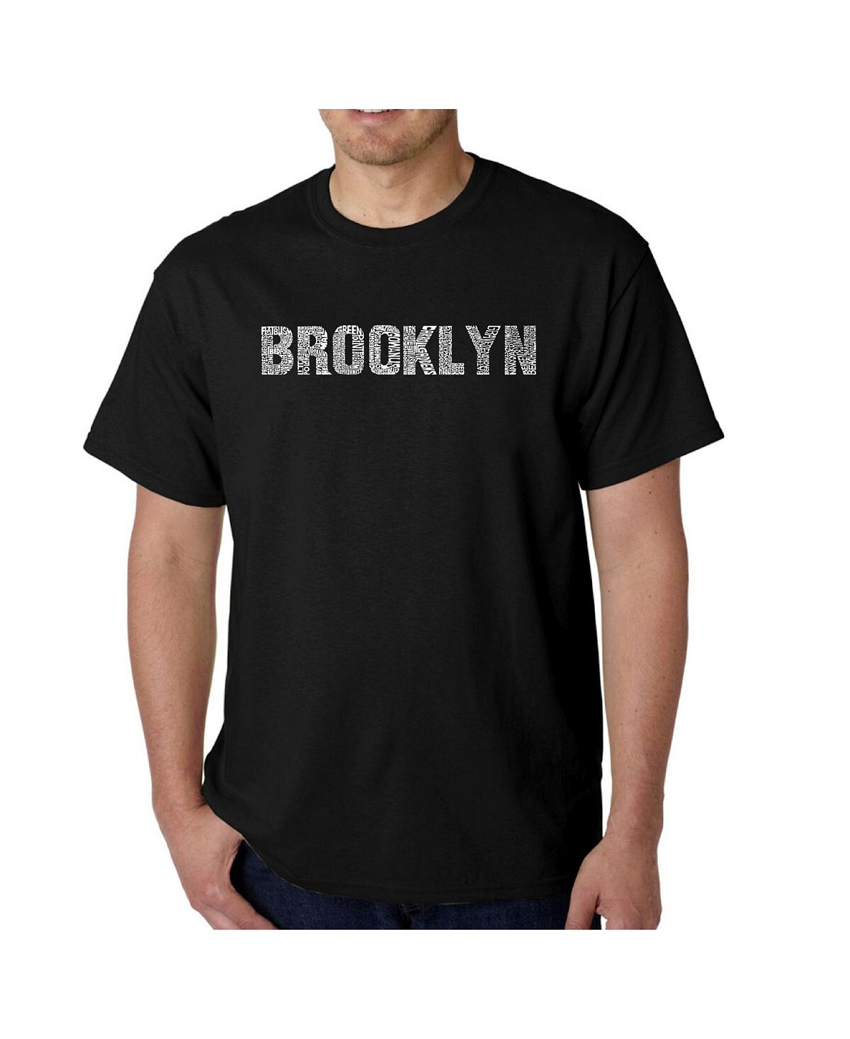 

Мужская футболка word art - brooklyn neighbourhoods LA Pop Art, черный