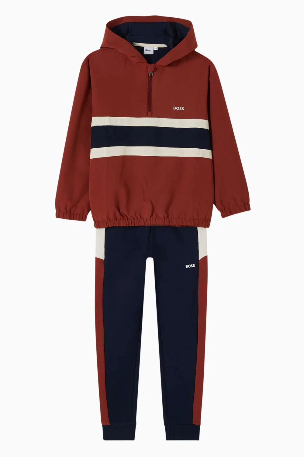 Худи на молнии в полоску Twill BOSS Kidswear — фото 2