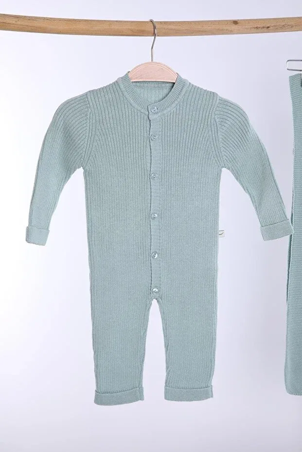Детский комплект боди-комбинезонов органический трикотажный Babyhola, Turquoise — фото 2