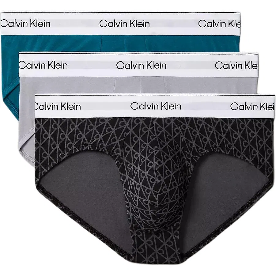 Мужские трусы-слипы 3 шт., Calvin Klein, Black Gray Blue