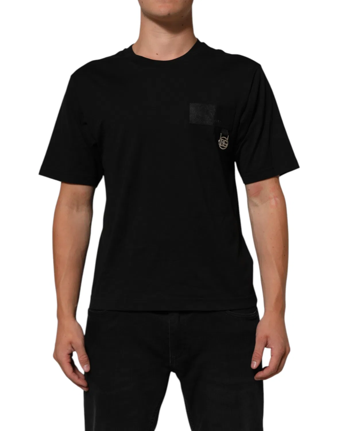 Мужская футболка с логотипом Black Logo Plaque Dolce & Gabbana, Black