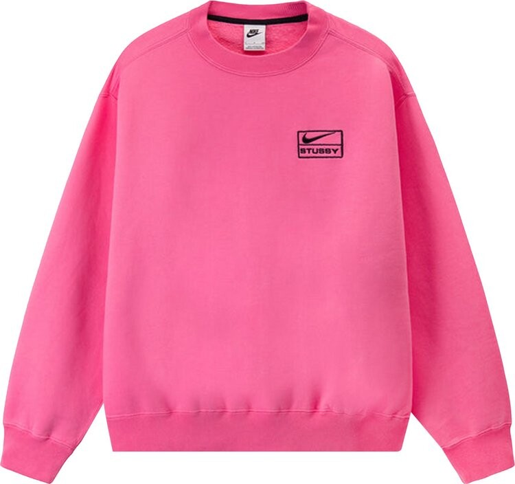 Толстовка Nike x Stussy NRG Washed Fleece Crew 'Lotus Pink', розовый — фото 2