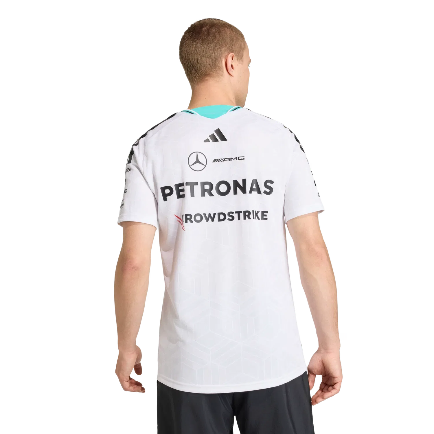 Мужская футболка с длинным рукавом Mercedes AMG Petronas Formula 1 Team Driver Authentic Trikot Adidas, белый — фото 3