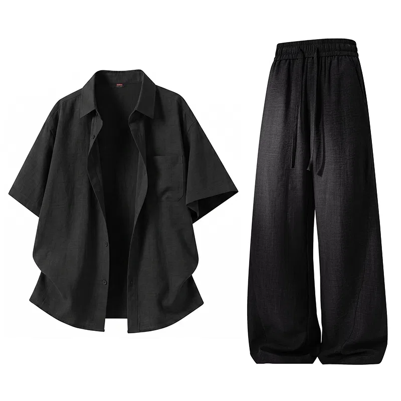 Детский деловой костюм с лацканами BALENO, Black Shirt+Black Pants