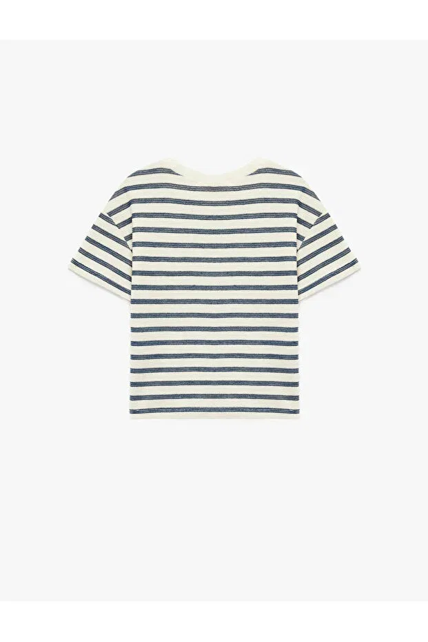 Детская футболка для мальчиков с полосками Koton, Ecru Striped — фото 2