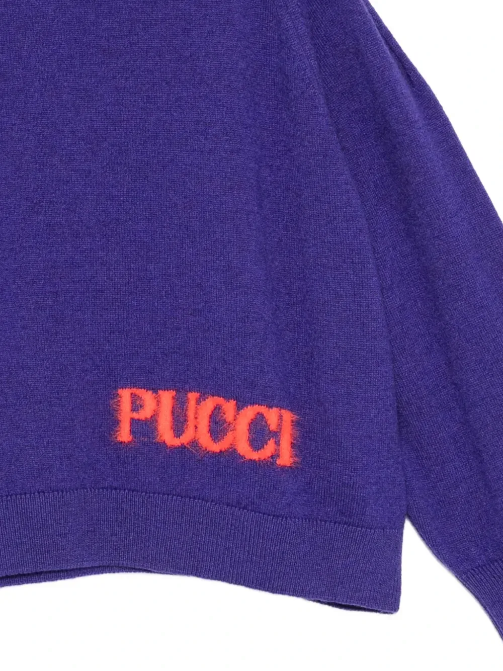 Свитер с логотипом с открытыми плечами Pucci Junior, фиолетовый — фото 3