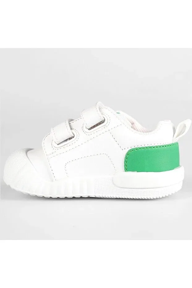 Детские кроссовки для девочек текстильные с липучками Vicco, White-Green — фото 2