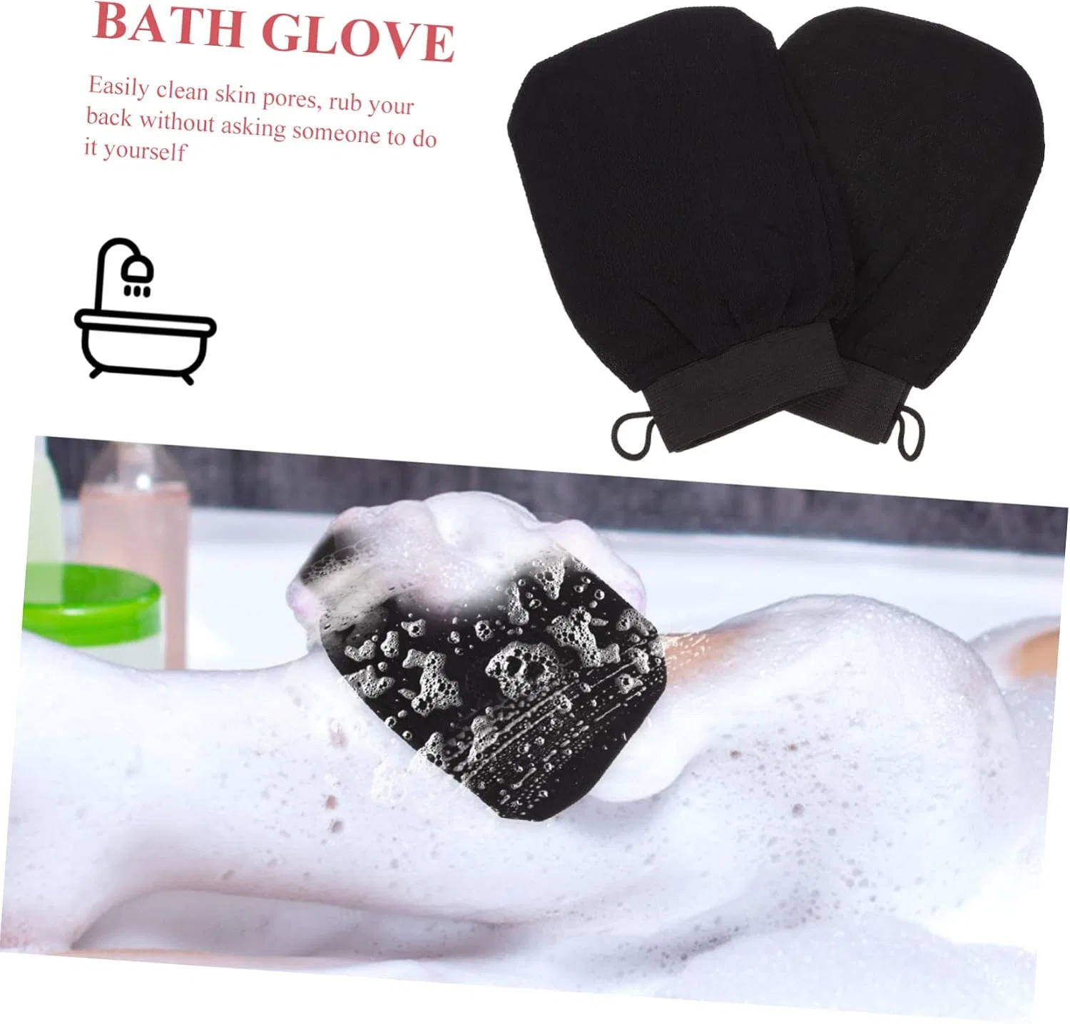Мочалка-перчатка для тела FRCOLOR, 10 шт, 22x15x1 см, 200 г — фото 2