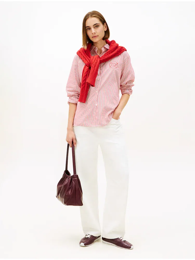 Рубашка с длинным рукавом из хлопка TOMMY HILFIGER, Coral — фото 3