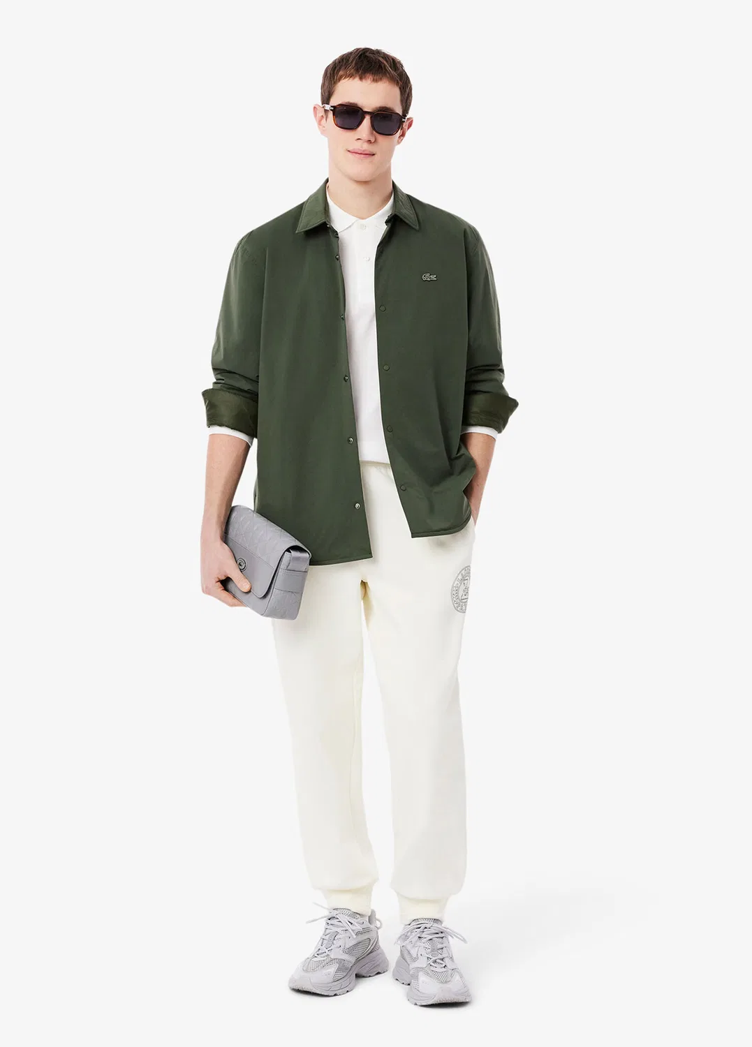 Рубашка oversize fit Lacoste, Haki-HCF — фото 4