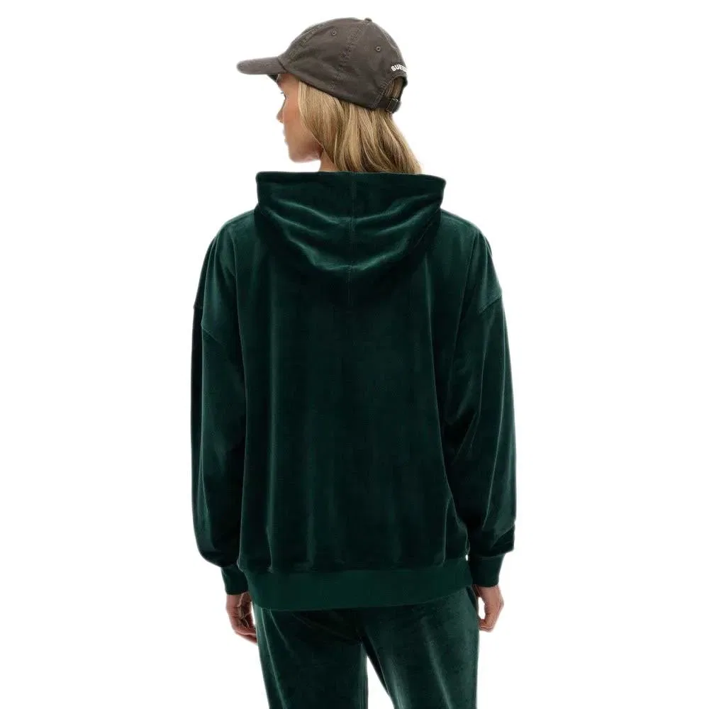 Худи на молнии Superdry Country Club Velour, зеленый — фото 2