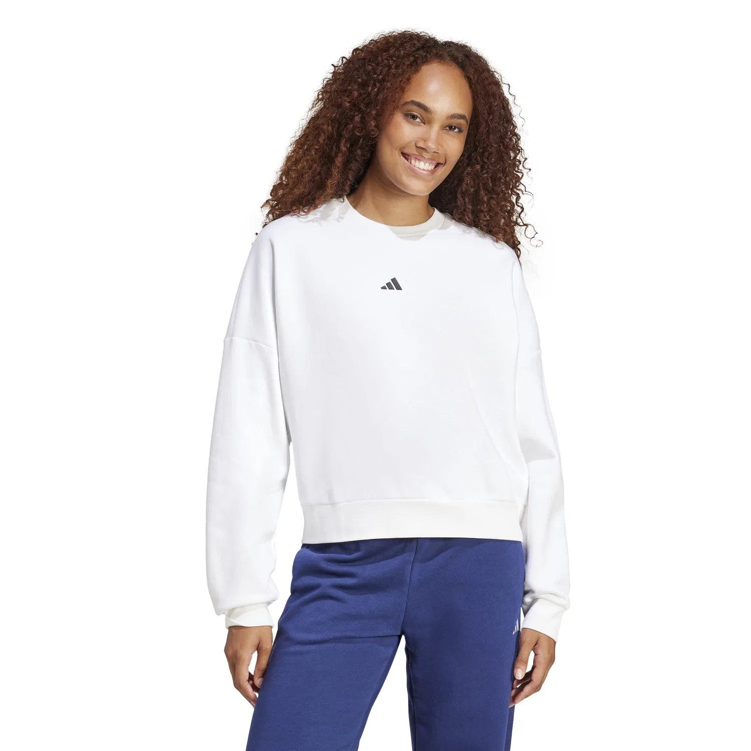 Женский свитшот из флиса с логотипом adidas, White / Black