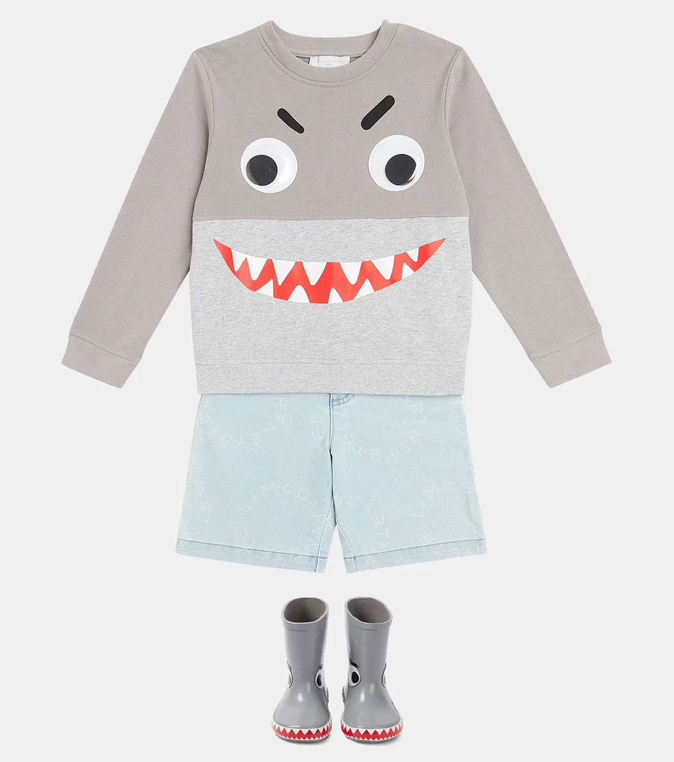 Свитшот хлопковый Stella Mccartney Kids, серый — фото 2