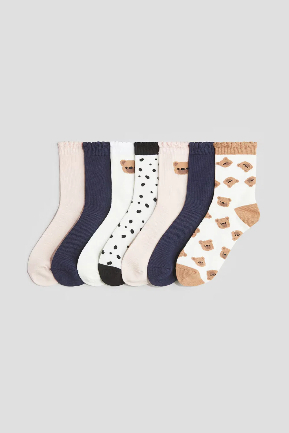 7 пар носков в упаковке H&M, Weiß/Bären