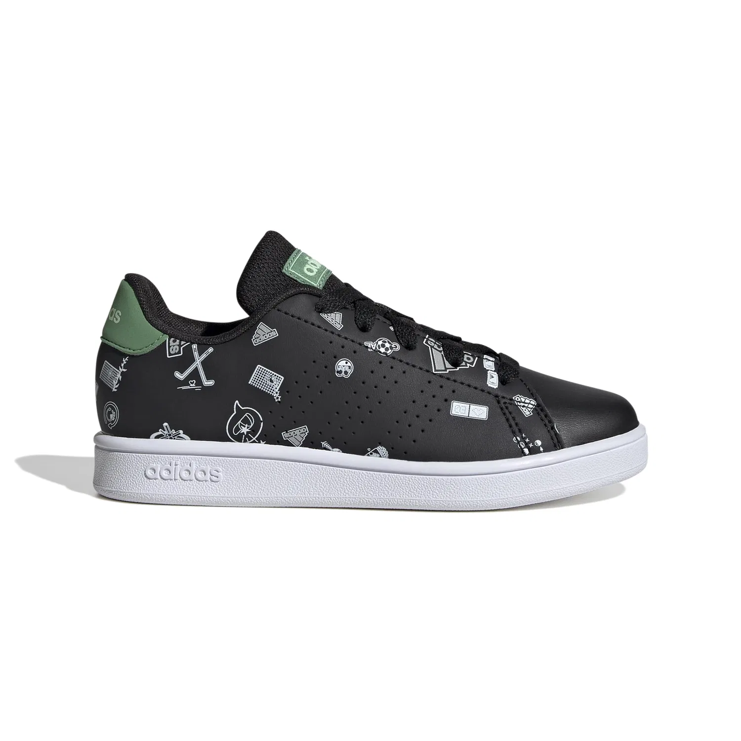Детские кроссовки с перфорированными полосками Id8407 Adidas, Nero — фото 2