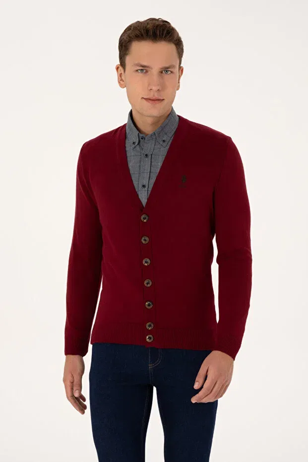 Мужской кардиган с длинным рукавом U.S. Polo Assn., Burgundy