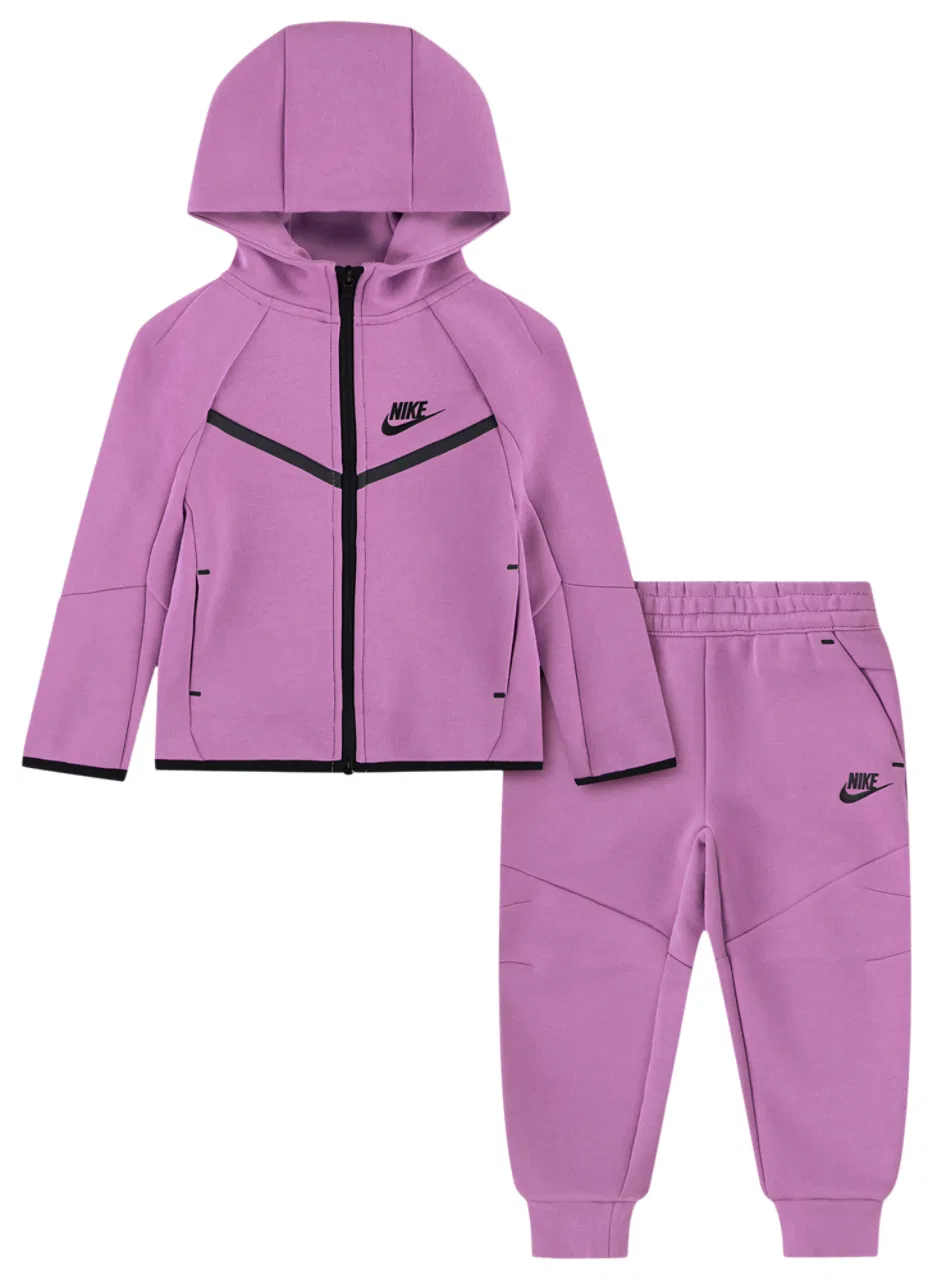 Детский костюм для девочки Tech Fleece Full-Zip Nike, фиолетовый/черный