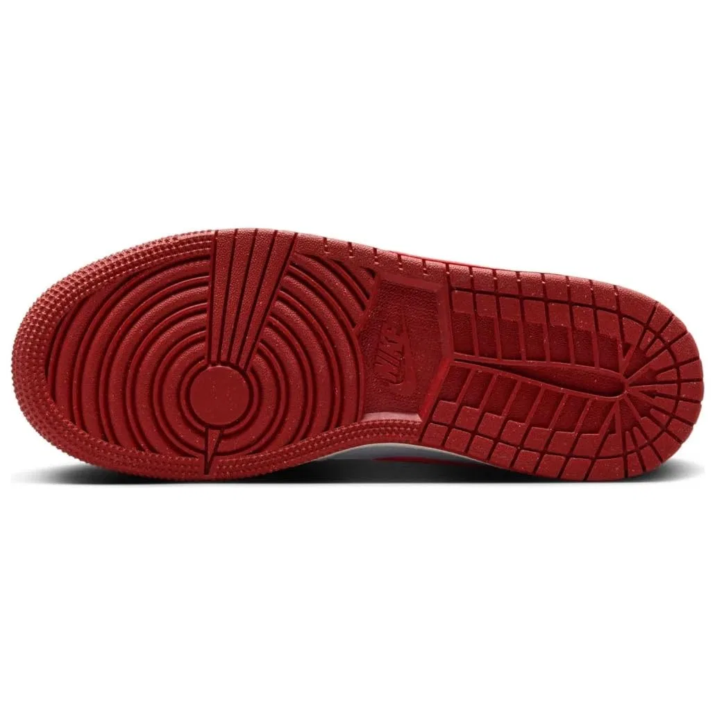 Детские кроссовки для мальчиков с принтом Air Jordan 1 Mid SE Big Kids Shoes NIKE, White Lobster Dune Red Sail — фото 4