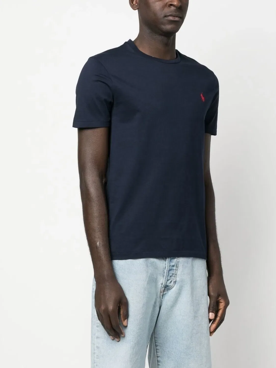 Polo Ralph Lauren Футболка с вышитым логотипом, синяя — фото 4