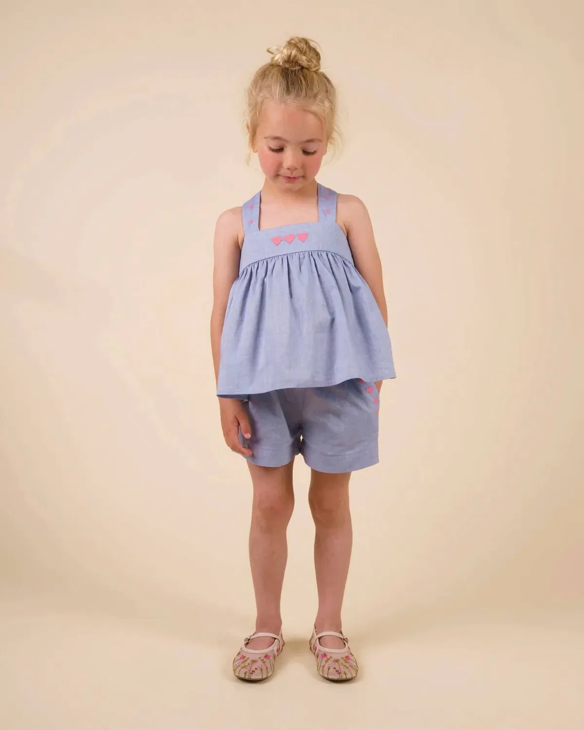 Детские шорты хлопковые Roman Chambray Shorts Early Sunday, Summer Sky