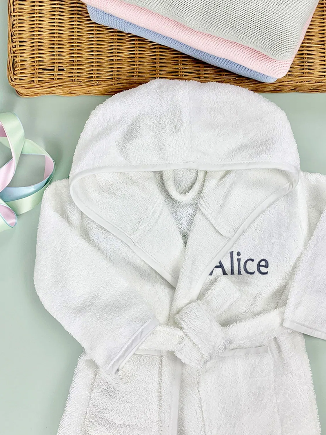 Халат детский Personalized Bathrobe от Babyblooms, серый — фото 4