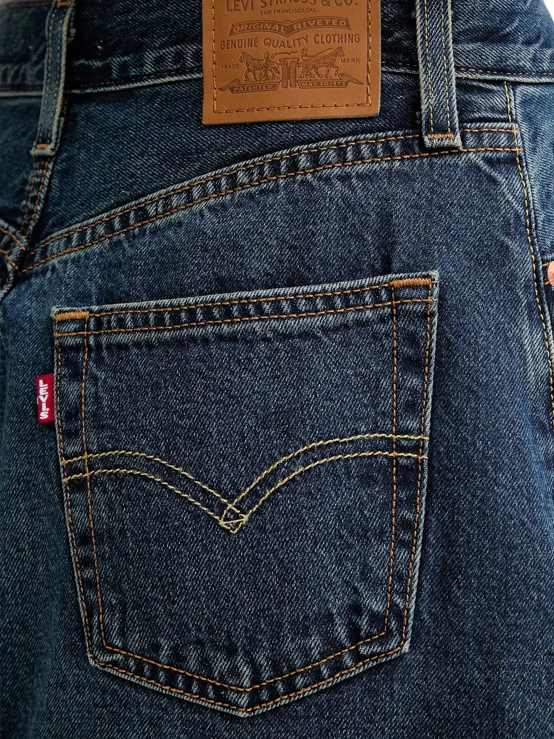 Юбка-миди А-силуэта синяя Levi's, синий — фото 2