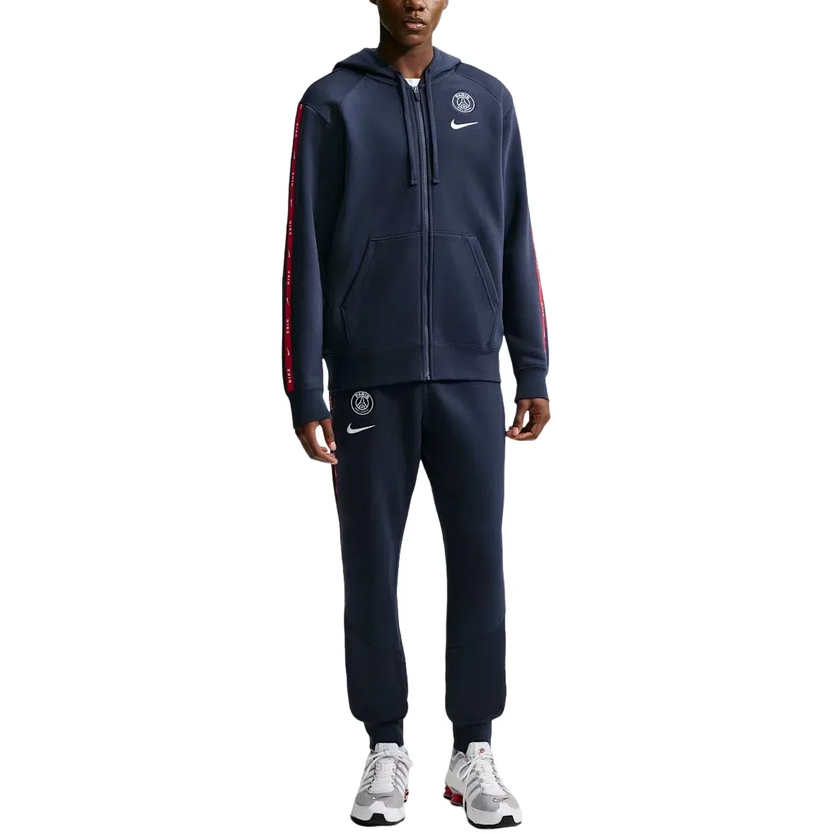 Мужское худи для футбола Paris Saint-Germain City Side Full-Zip Fleece Hoodie 'College Navy White' Nike, College Navy/White — фото 4