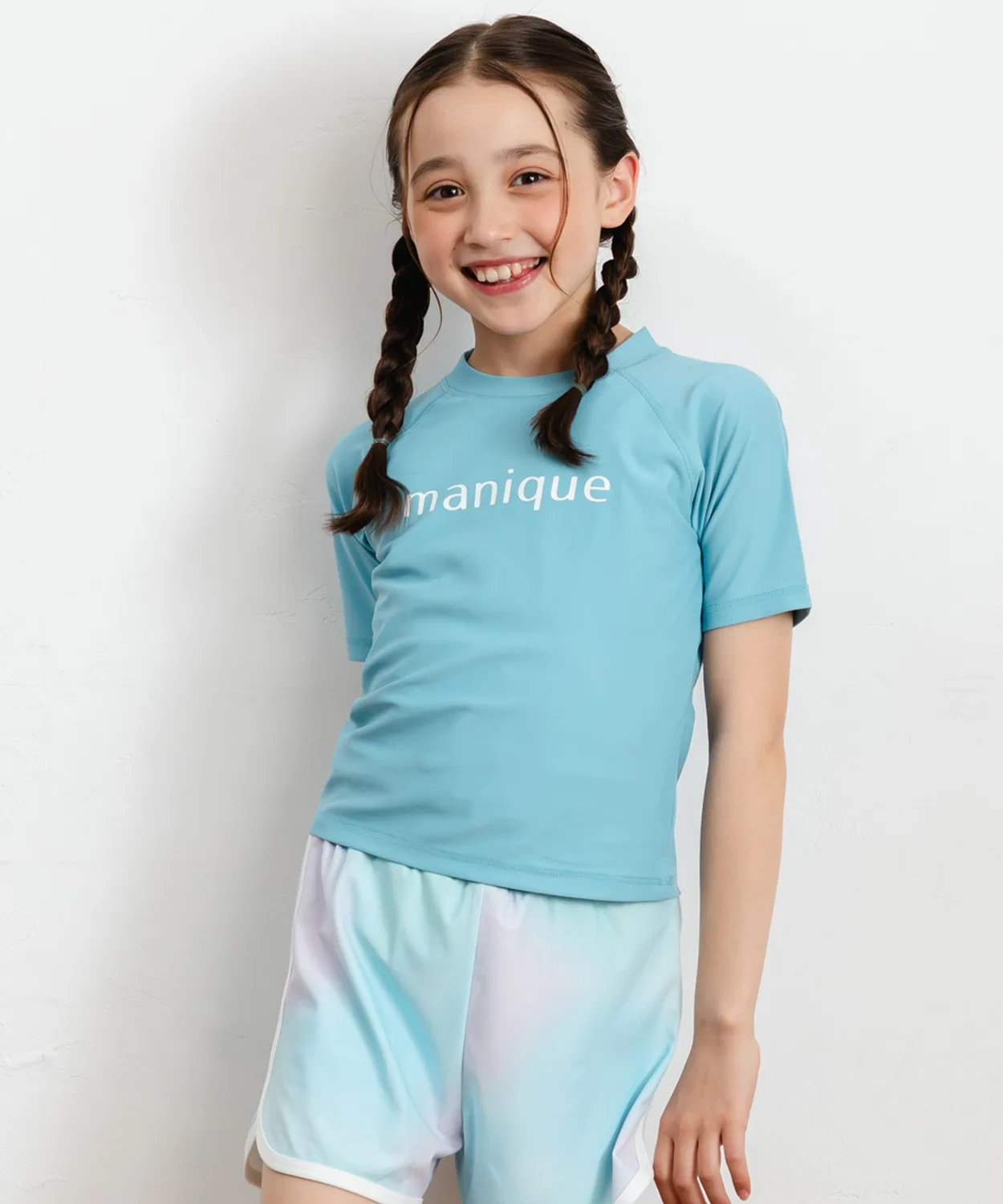 Детский комплект для плавания с длинным рукавоми принтом в клетку Saks Blue J.J camp