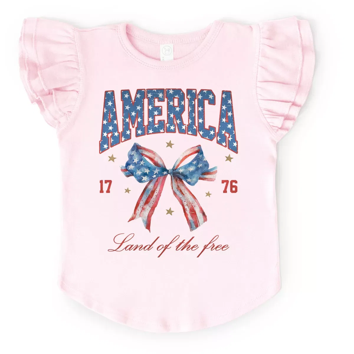 Детская футболка для девочек с принтом Coquette Vintage America Flutter Sleeve The Juniper Shop, Ballerina