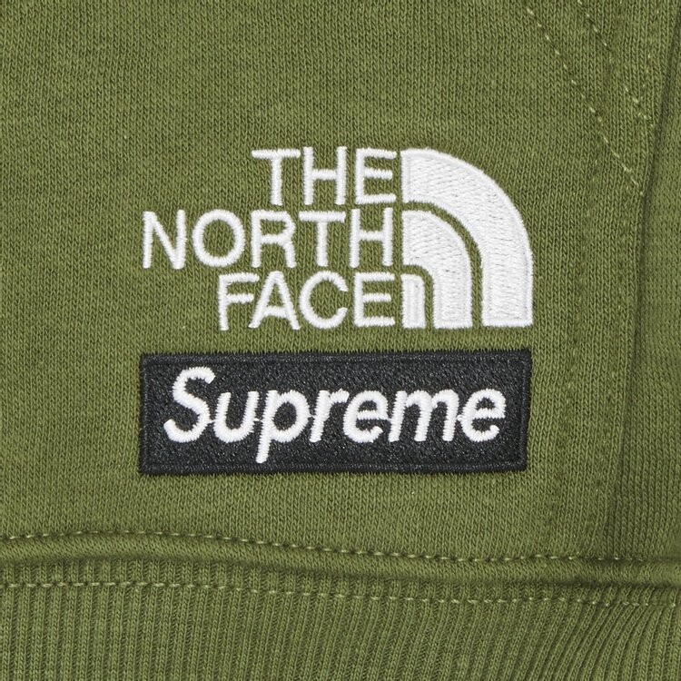 Толстовка Supreme x The North Face Convertible Hooded Sweatshirt 'Olive', зеленый — фото 3
