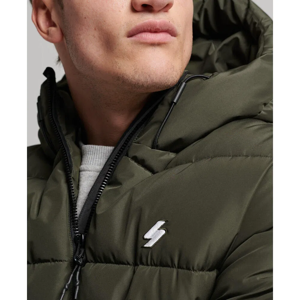 Мужская куртка-пуховик с капюшоном Sports Superdry, Grun — фото 4