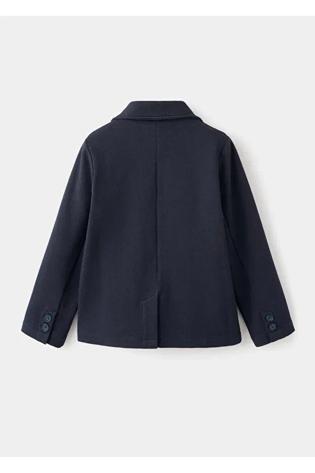 Детский блейзер для девочек хлопковый Mango Kids, Navy Blue — фото 2