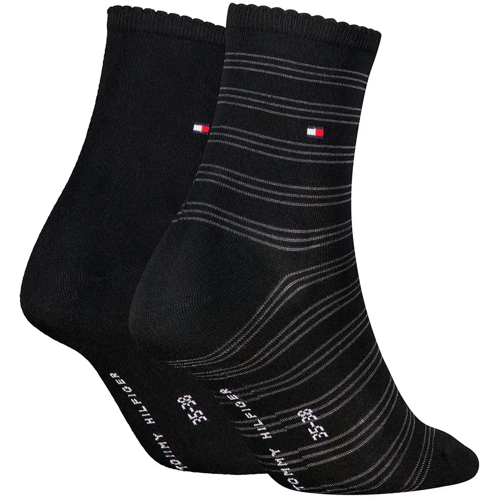Женские короткие носки с фестончатым краем Tommy hilfiger, Black — фото 2