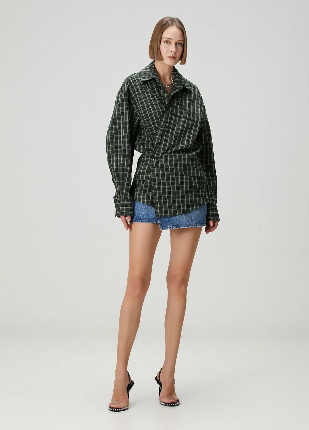 Мини-платье принт Alexander Wang, multi green