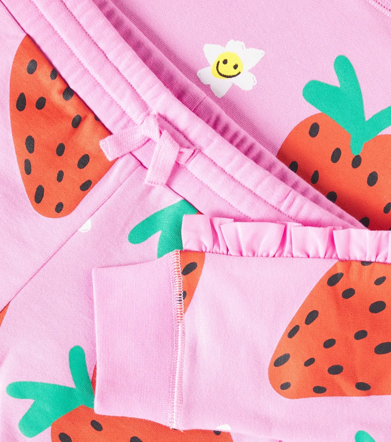 Комплект из толстовки и шорт из хлопкового флиса Stella Mccartney Kids, розовый — фото 3