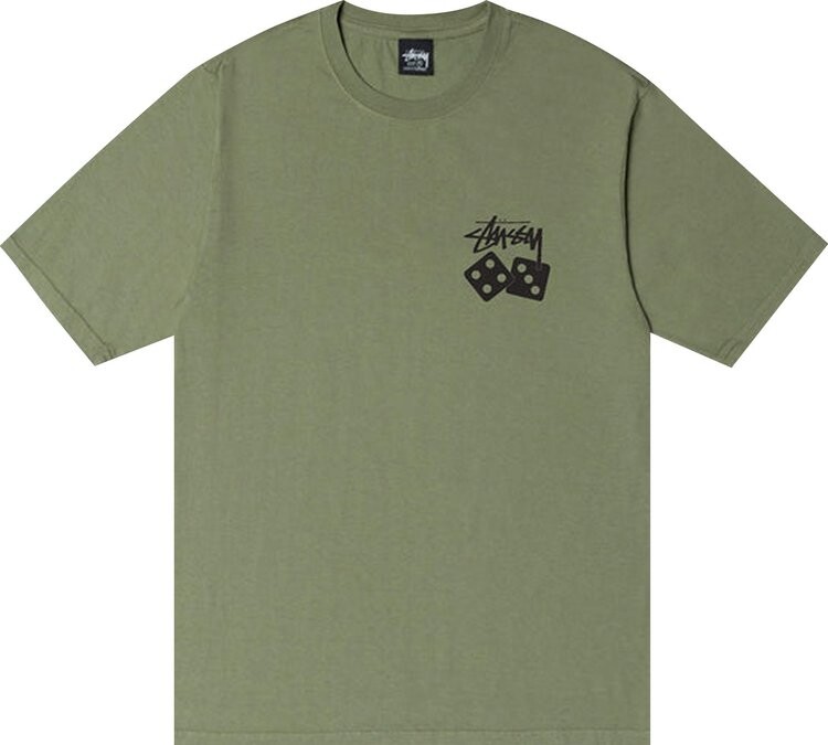 

Футболка Stussy Dice Pigment Dyed Tee 'Artichoke', зеленый