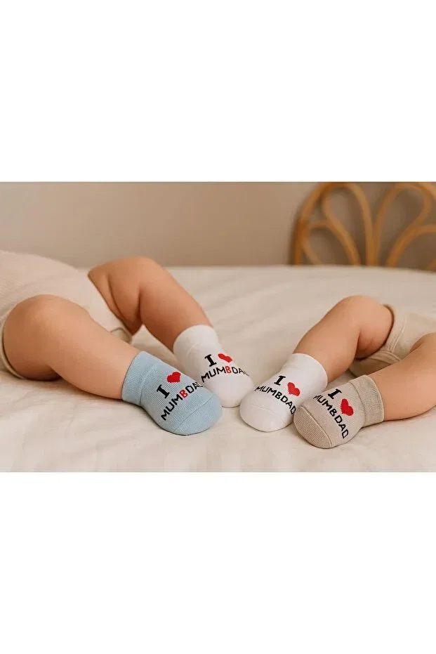Детский комплект носков для мальчиков хлопковый Moda, Ecru-Milk Blue-Sweet Gray — фото 3