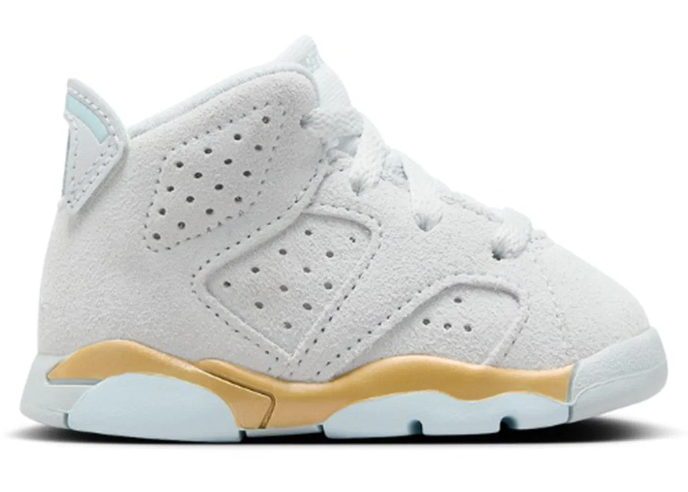 Детские кроссовки Lifestyle Jordan 6 Retro Craft Jordan, Pure Platinum/Glacier Blue/Metallic Gold