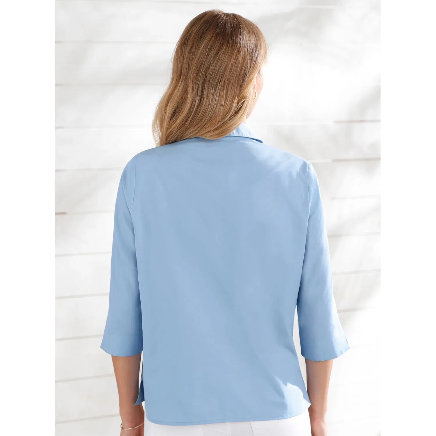 Женская блуза классическая с 3/4 рукавом Classic Basics, Blue — фото 3
