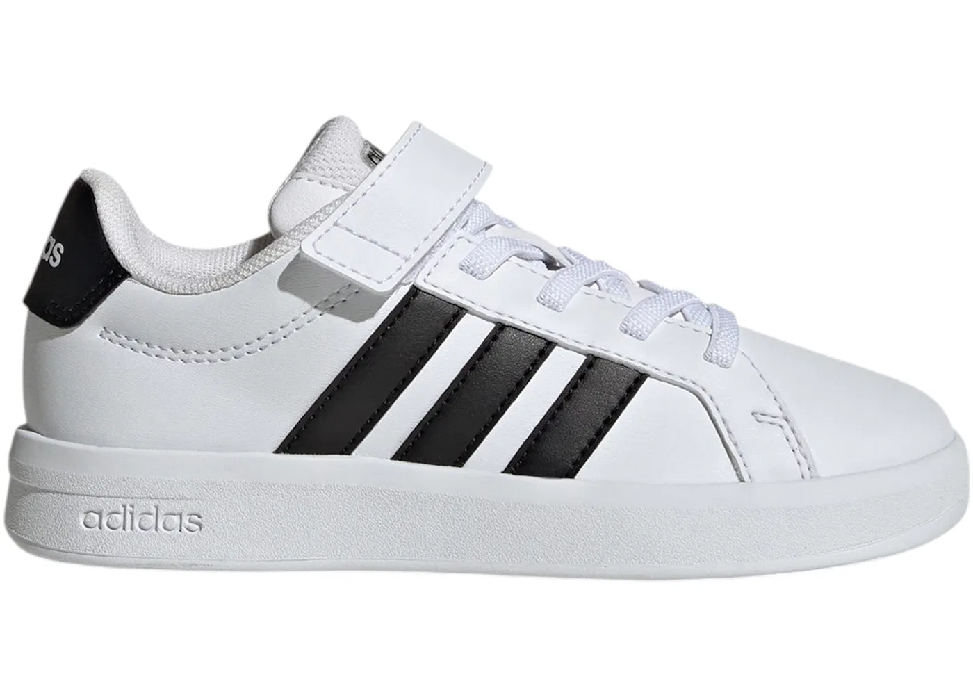 Детские кроссовки с закрытой пяткой Adidas Grand Court 3.0, Cloud White/Core Black/Cloud White
