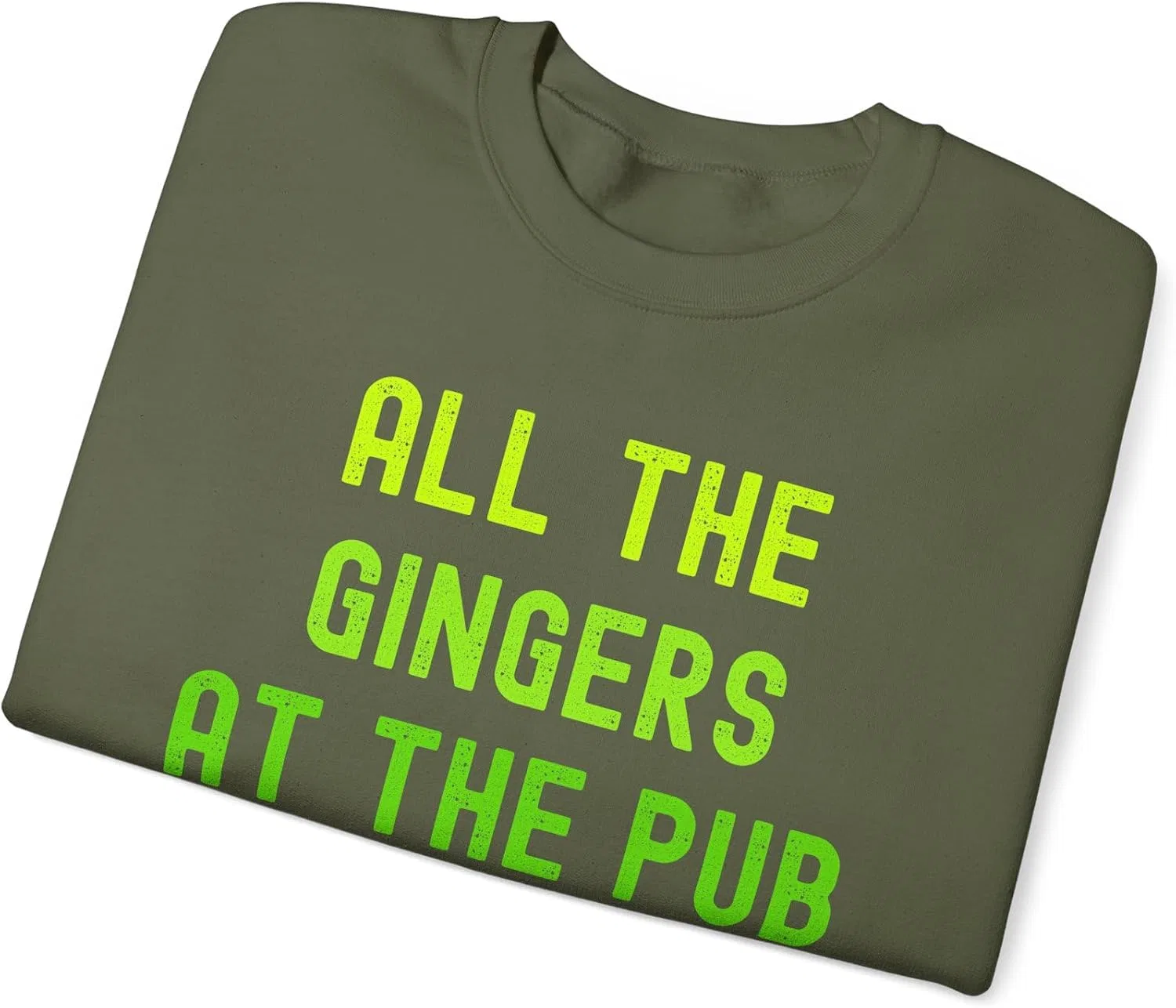 Унисекс футболка с принтом Ginger Tipsy, Military Green — фото 4