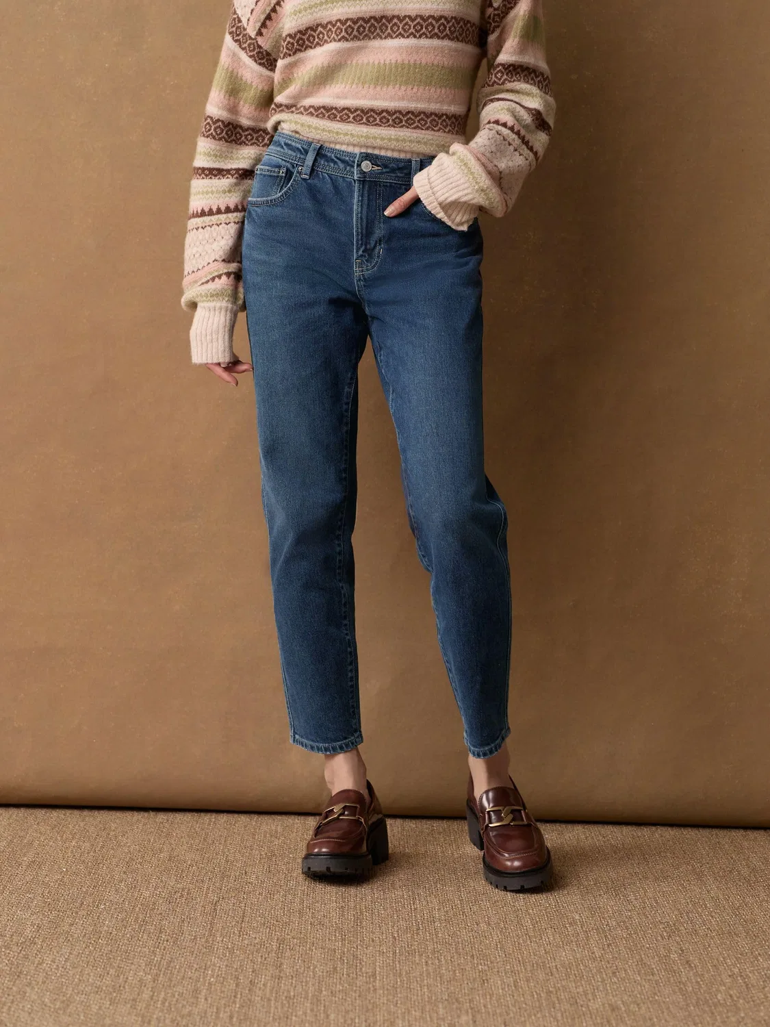 Женские джинсы свободного кроя Mom Fit NEXT, Inky Blue — фото 3