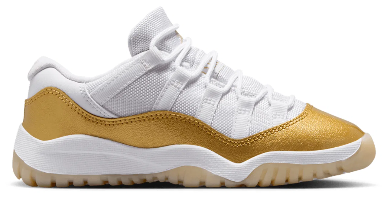 Детские кроссовки для девочек Retro 11 Low Jordan, белый/золотистый