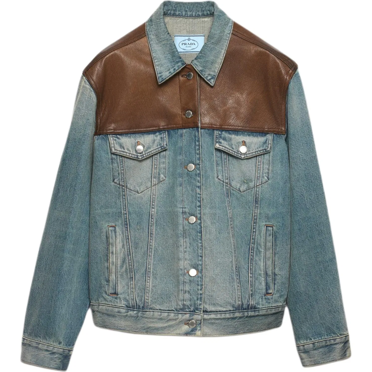 Женский контрастный жакет PRADA, Marine Blue