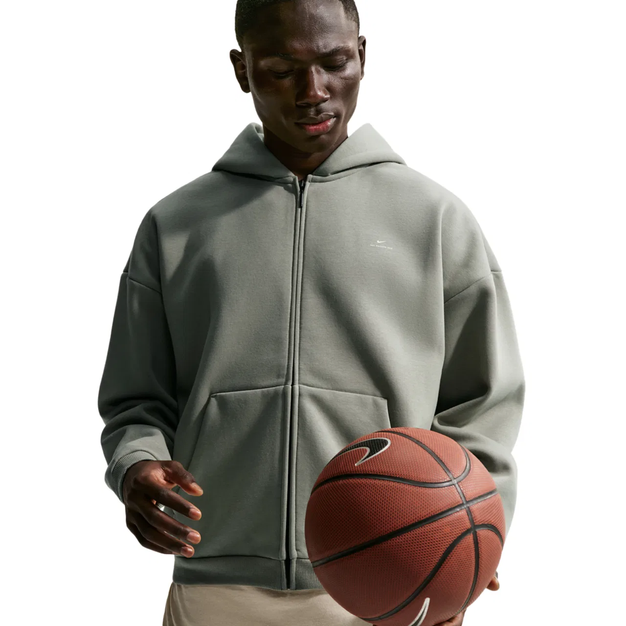 Мужское худи TF SI Brush Hoodie Nike, цвет Dark Stucco/Pale Ivory — фото 3