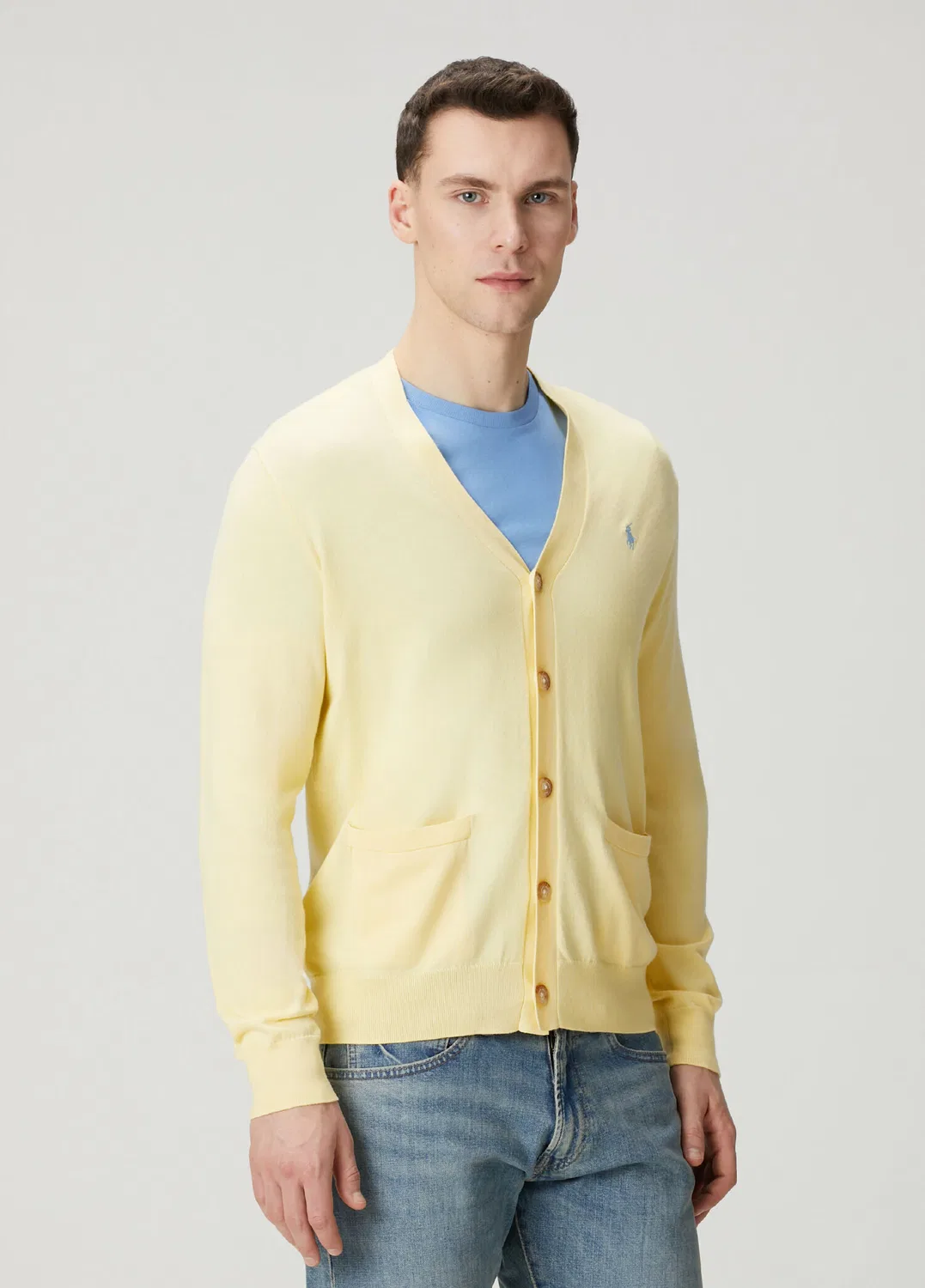 Кардиган V-образным вырезом Polo Ralph Lauren, желтый — фото 3