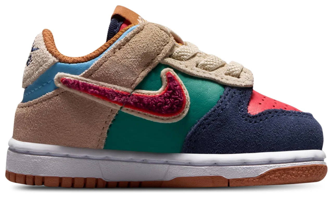 Детские кроссовки для мальчиков с ретро-дизайном Nike Dunk Low, Red/Blue — фото 3