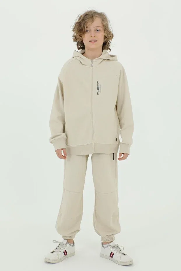Детский для мальчиков комплект спортивного костюма с принтом Basics Black One, Camel