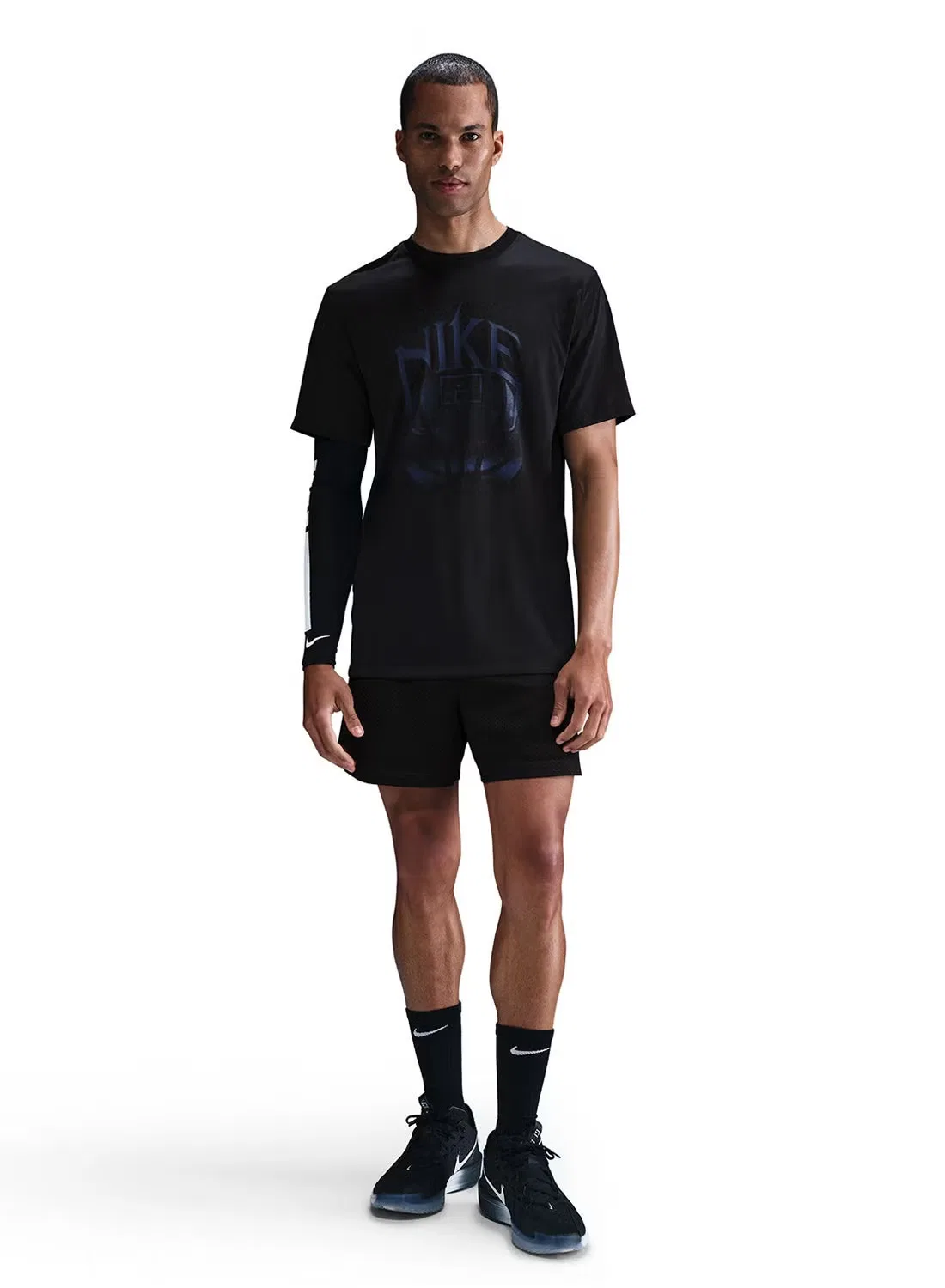 Футболка с логотипом Dri-Fit Nike, черный — фото 3