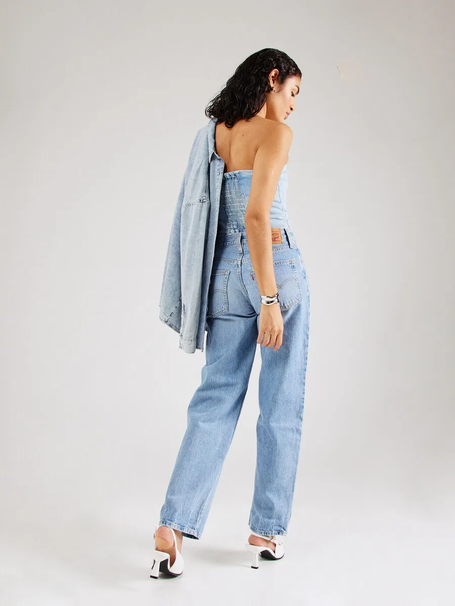 Свободные джинсы LEVI'S светло-голубого цвета — фото 4